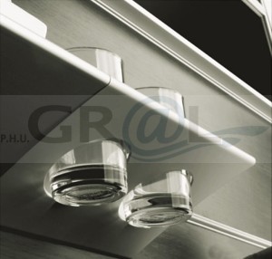 Półka na szklanki dł: 303mm dwa kolory aluminium lub czarny