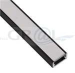 Profil aluminiowy do taśm led LED LINE MINI 2M nakładany czarny/opal klosz PROFIL-LINEM-OP-2M-C