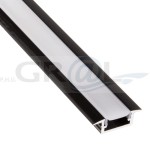 Profil aluminiowy do taśm LED INLINE XL 2M wpuszczany czarny/opal klosz PROF-INLINEM-XL-OP-2M-C