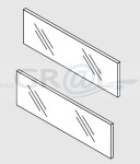 Merivobox element dekoracyjny - bok, wysokość E, długość boku 500 mm, szkło przezroczyste