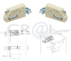 Zawieszka do szafek camar 806 do 100 kg prawa hafele 290.05.960