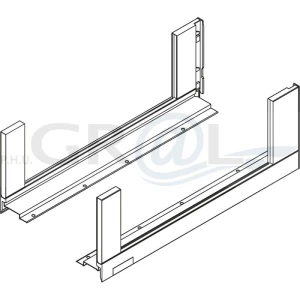 Legrabox Free, boki szuflady o wys."C", NL=550 mm, stalowe, komplet 780C5502