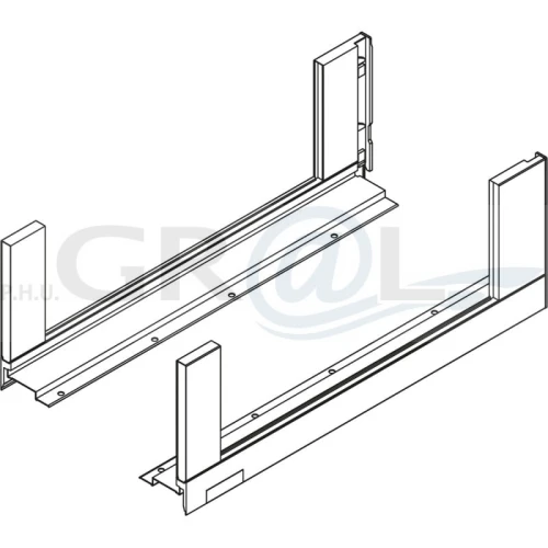 Legrabox Free, boki szuflady o wysokość"C", NL=550 mm, stalowe, komplet 780C5502 780C5502S