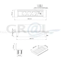 FLAT BOX 3x gniazdo meblowe + 1x USB A + 1x USB C z przewodem 1,8m FLATBOX-SD-3DE-UAC-01, zdjęcie 3