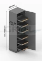 PLENO Standard Maxi Liro z drewnem 1900, 600, 6, prawy, antracyt 01.1865.KPL/A, rysunek techniczny