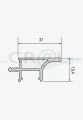 Profil do krawędzi korpusu z jednostronnym LED, 19 mm, 2500 mm, aluminium 28.0801.00.AL, zdjęcie 2