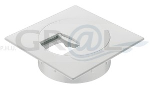 Przelotka kablowa, kwadratowa 100 x 100 mm, mocowana w otworze Ø 80 mm, biała Häfele 631.07.702