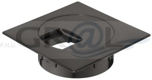 Przelotka kablowa, kwadratowa 100 x 100 mm, mocowana w otworze Ø 80 mm, czarna Häfele 631.07.302 