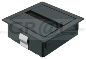 Przelotka kablowa, kwadratowa 80 x 80 mm, czarna Häfele 631.52.320