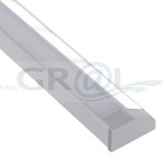 Profil aluminiowy na dwie taśmy LED, NEOLINE 2m, KLOSZ OPAL-TRANSPARENT, z wciśniętymi osłonkami