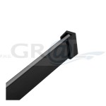 Profil aluminiowy RELING SLIM Czarny, 2m, Klosz mleczny