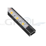 Profil aluminiowy LINE MINI, Czarny, 2m, Klosz transparentny