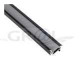 Profil aluminiowy ZENOLINE, Czarny, 2m, Klosz mleczny