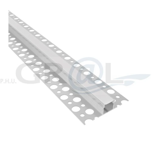 Profil aluminiowy pod płytki CERAMIC LINE typ P, Aluminium, 2m, Klosz mleczny PRO-CERLINE-P-AL-OP-2 M-01