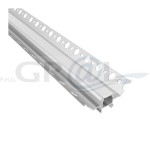 Profil aluminiowy pod płytki CERAMIC LINE typ W, Aluminium, 2m, Klosz mleczny