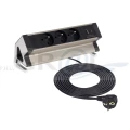 DESK BOX stal drapana, 3xgniazdo FR, 1xUSB A, 1xUSB C, przewód zasl dł 1,8m DESKBOX-SD-3FR-UAC-01