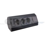 CORNER BOX czarny 3x gniazdo Schuco, przewód 1,8m