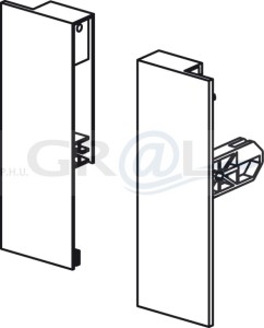 Mocowanie frontu wewnętrznego z panelem szklanym szuflady Matrix S Slim Hafele h-135 mm