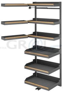 PLENO Maxi Plus Liro z drewnem 1900/ 750/ lewy/ antracyt