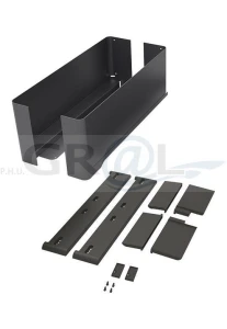 CONERO Set H 168 - komplet boków i mocowań do szuflady szklanej/ gł.345 mm/ czarny