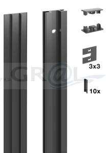 PECASA profil ścienny/ 2200 mm/ czarny