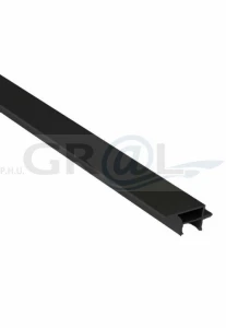 Profil do krawędzi korpusu z jednostronnym LED/ 19 mm/ 5000 mm/ czarny