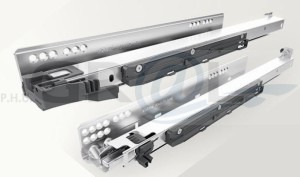 Prowadnica korpusu LEGRABOX pełen wysuw, 40 kg, dł.=450 mm, komplet do Tip-On BLUMOTION 750.4501S