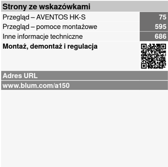 Minimalne wymiary zabudowy AVENTOS HK-S — LH min 150 mm, głębokość min 240 mm