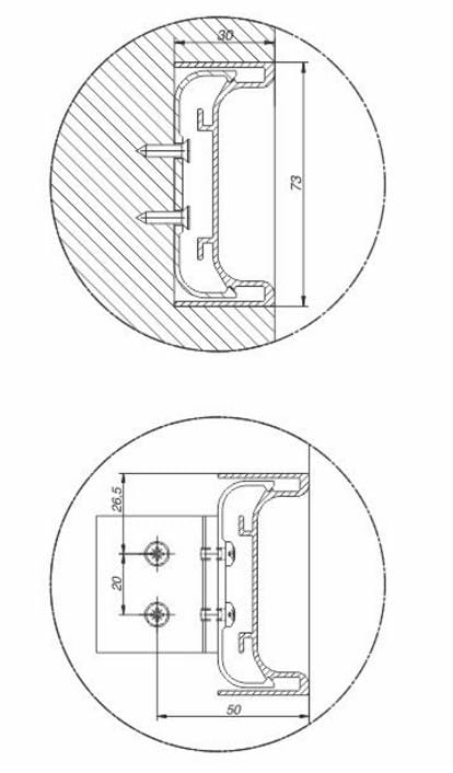 Zobal System Listwa aluminiowa C - LED, anoda czarna C-35 - odcinek 210cm w PHU GRAL